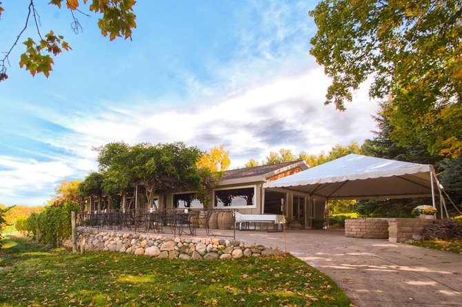 5-Hour Traverse City Wine Tour: 4 Wineries on Old Mission Peninsula - Brys Estate pairs wine with East Bay scenery