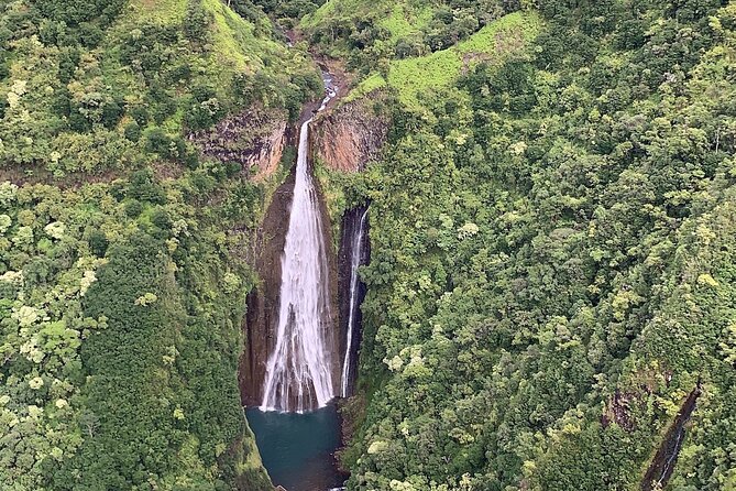 Air Kauai: DOORS-OFF Helicopter Adventure - Jurassic Park waterfalls from the air