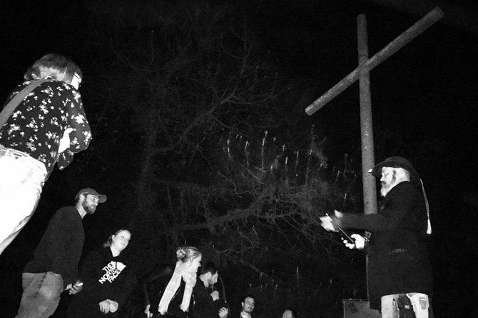 Cemetery and Ghost BYOB Bus Tour in New Orleans - Masonic Temple Cemetery #2 after dark