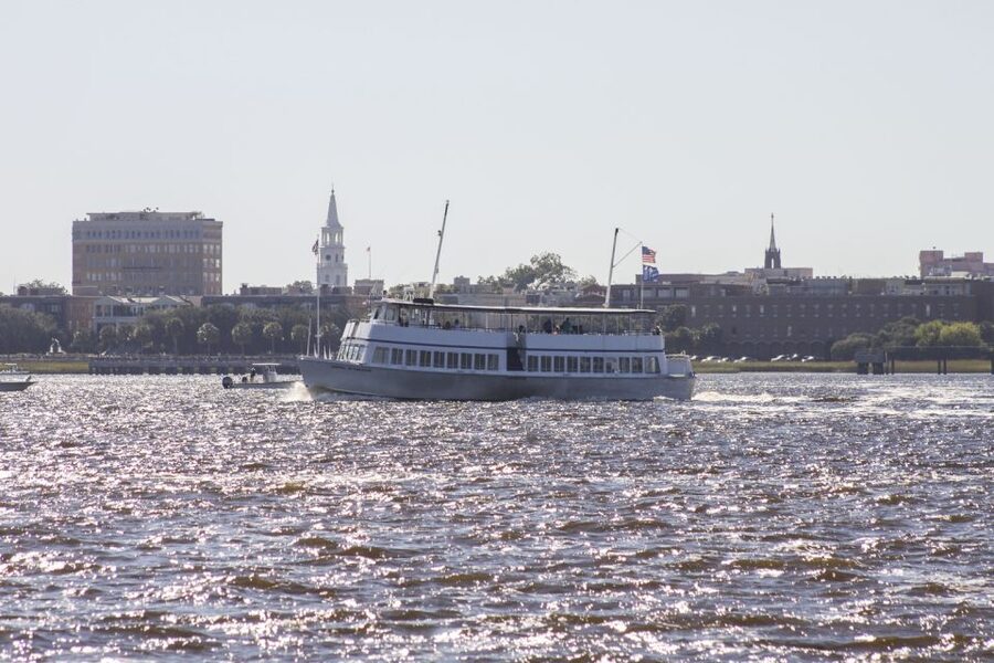 Charleston: Sightseeing Harbor Tour & Dolphin Watch - The Battery from the water