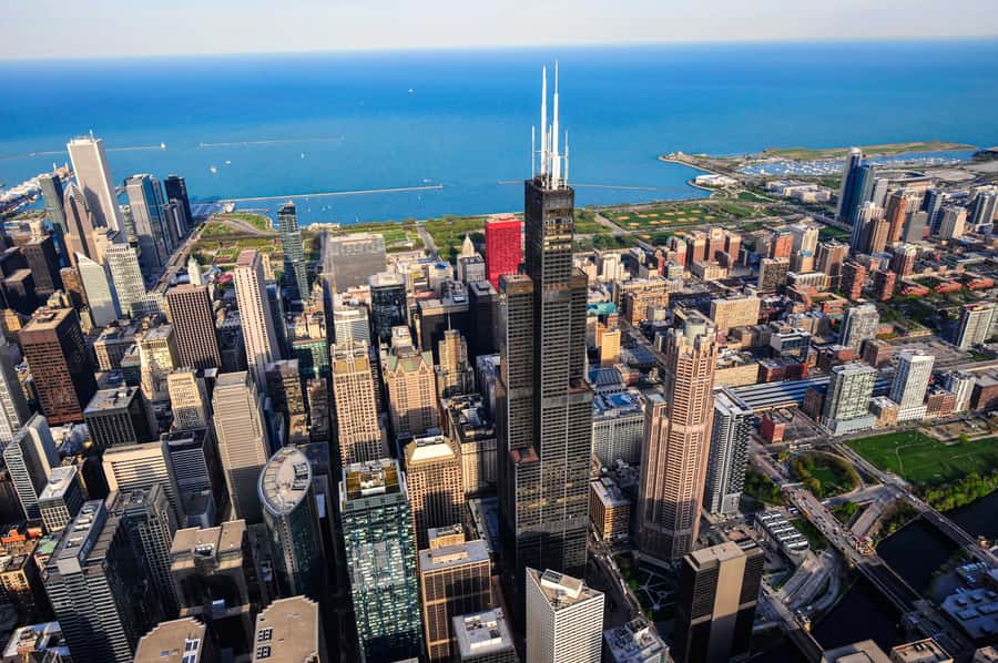 Chicago: Willis Tower Skydeck and The Ledge Ticket - A full-scale train and a giant pizza