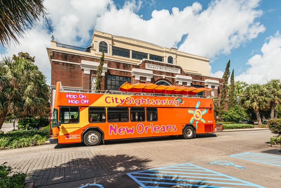City Sightseeing New Orleans HOHO Bus Tour & Bookable Extras - Stops 16 to 18: Mardi Gras World, the Arts District, and the riverfront