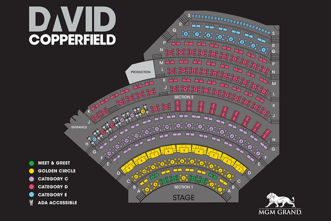David Copperfield at the MGM Grand Hotel and Casino - Seating, ticket categories, and the $82.66 value