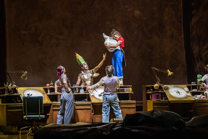 Drawn to Life presented by Cirque du Soleil and Disney - The acrobatics: pencils, swings, and boards