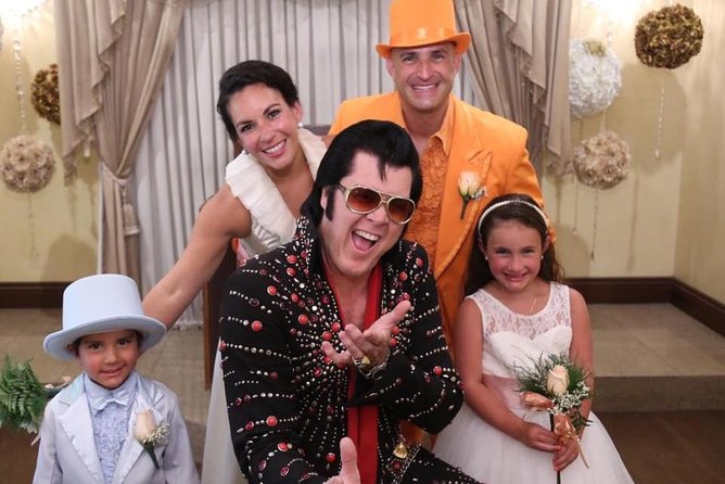 Elvis Themed Wedding or Vow Renewal at Graceland Wedding Chapel - Elvis leads the ceremony