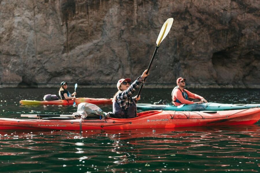 From Las Vegas: Emerald Cave Guided Kayaking Tour - Entering the small Emerald Cave