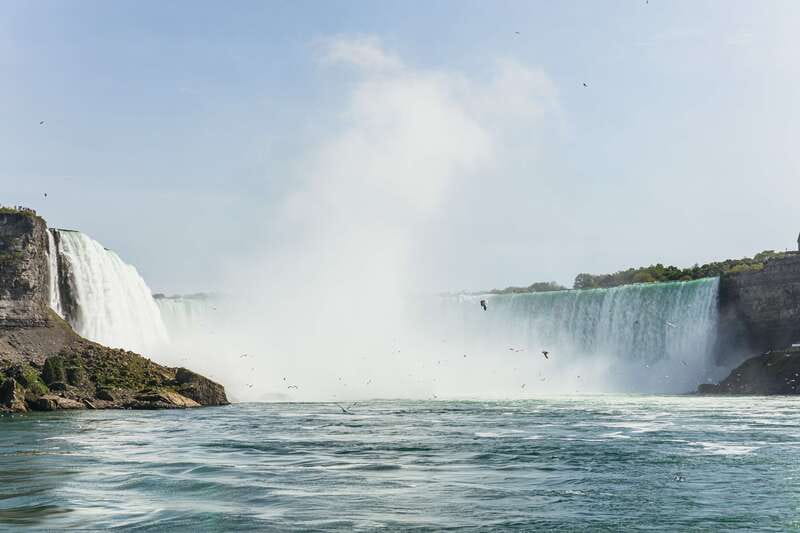 From New York City: Niagara Falls One Day Tour - First sight of the American-side falls