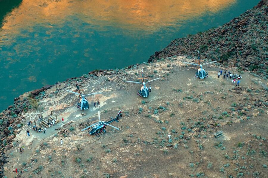 From South Rim: Grand Canyon Spirit Helicopter Tour - Following the Colorado River toward the Painted Desert
