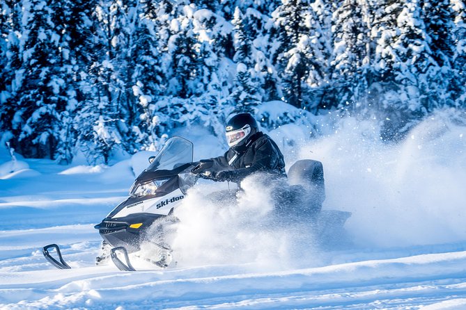 Guided Fairbanks Snowmobile Tour - Learning the Ski Doo before the trail