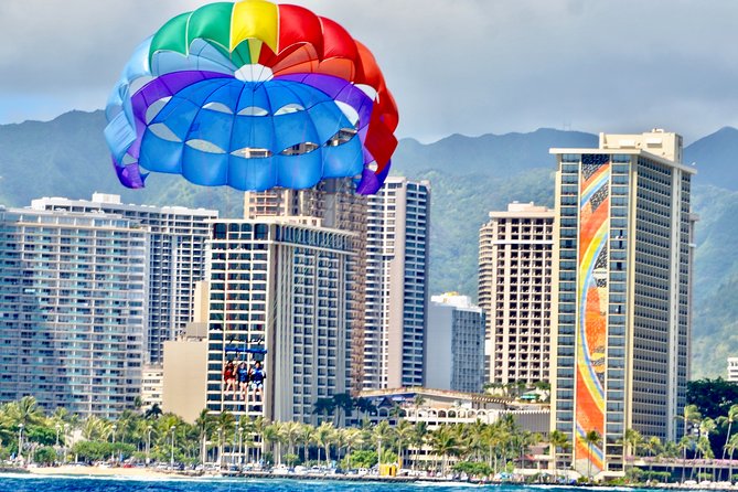 Hawaiian Parasail Since 1977 - Waikiki Beach and Diamond Head from the water