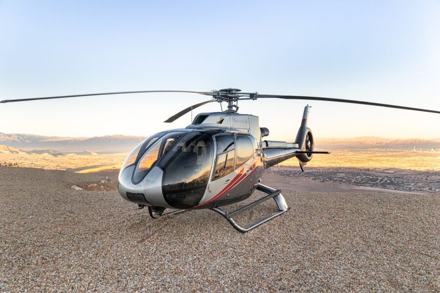 Las Vegas: Helicopter Night Flight over the Strip - Red Rock Canyon at sunset