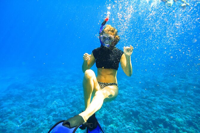 Maui: Molokini & Turtle Town Snorkel & Waterslide Adventure - Molokini Crater: clear water and reef fish