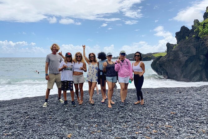 Maui: Road to Hana Adventure with Farm to Table Lunch - Wai‘anapanapa’s black sand and volcanic coast