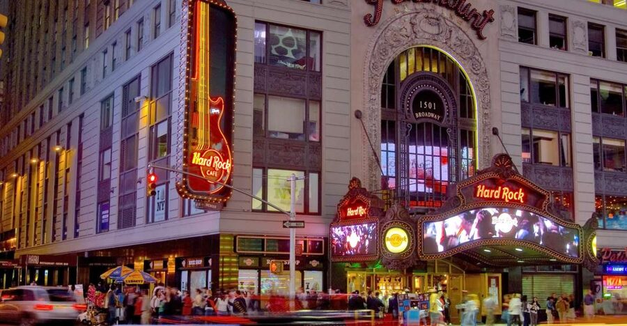 Meal at Hard Rock Cafe New York Times Square - A meal inside Times Square’s rock-and-roll collection