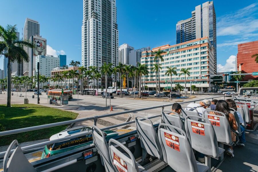 Miami: Half-Day Open-Top Bus Tour Plus Biscayne Bay Cruise - Riding above Miami’s streets