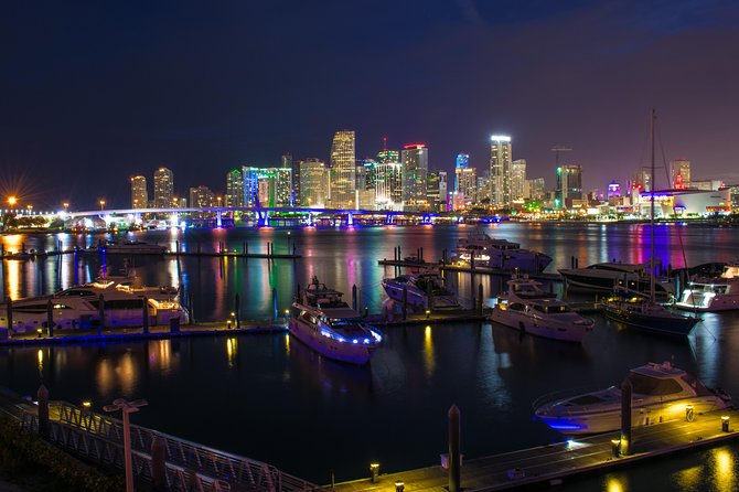 Miami: Open-top Bus Sightseeing Night Tour with Live Guide - Starting at Bayside and moving into Downtown
