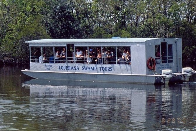 New Orleans Swamp Tour Boat Adventure - A covered boat built for changing weather