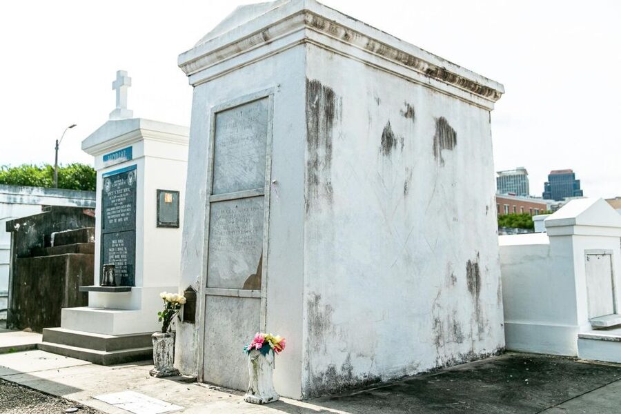 New Orleans: Walking Tour Inside St. Louis Cemetery No. 1 - Nicolas Cage’s pyramid tomb