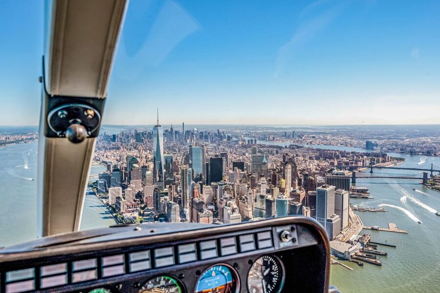 New York City: Manhattan Helicopter Tour - The Hudson River, Chelsea piers, and Broadway lights