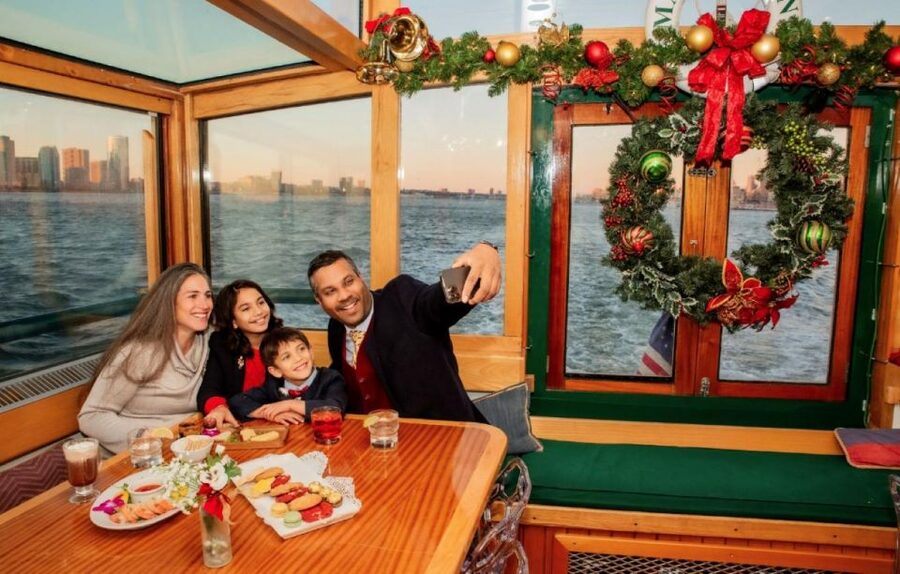 NYC: Holiday Yacht Cruise with Jazz, Cocoa & Carols - Governor’s Island, Ellis Island, and the harbor view