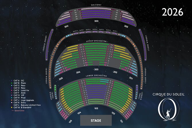 O™ by Cirque du Soleil® at the Bellagio Hotel and Casino - Choosing the right seating category