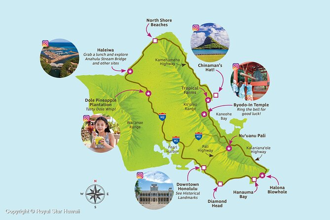Oahu Grand Circle Island and Haleiwa Tour: 9-Hr Deluxe Experience - Diamond Head, coastal estates, and Hanauma Bay