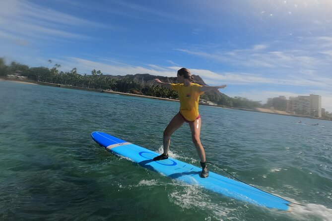 Open Group Surfing Lesson in Waikiki, Hawaii - Standing up is possible, but do not count on it