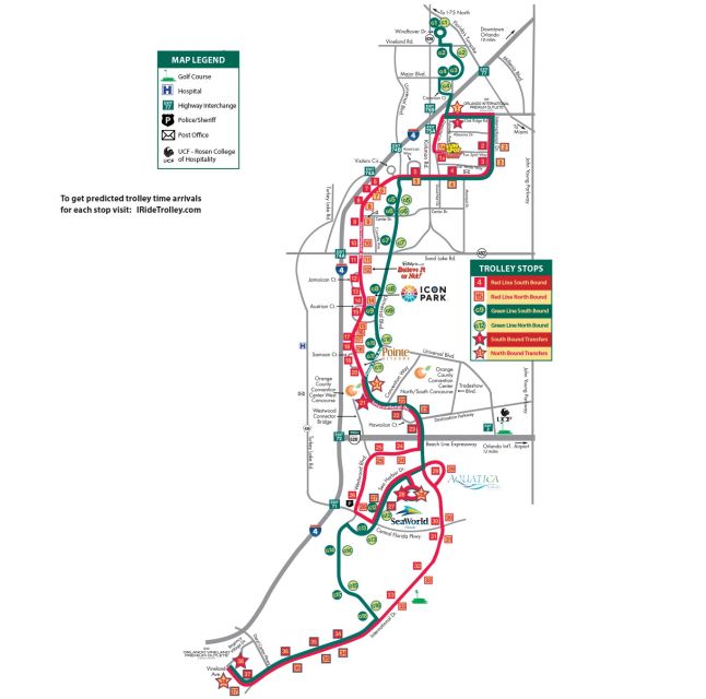 Orlando: I-Ride Trolley Hop-on Hop-off Pass - The Red Line from outlet malls to SeaWorld