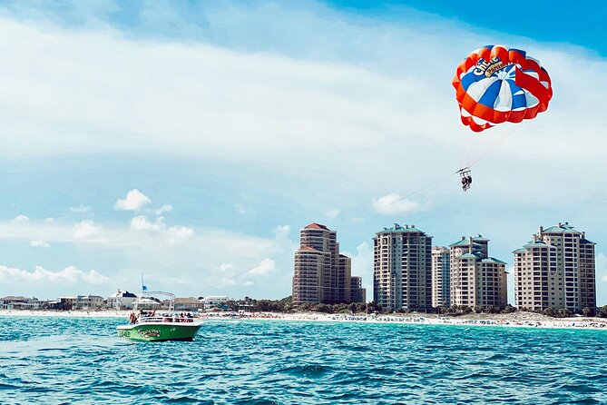 Parasailing Experience in Destin - Dolphins, jetties, and the view from the boat