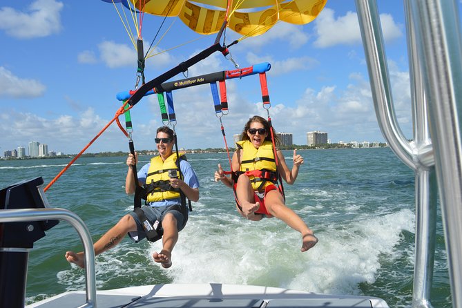 Parasailing with Miami Watersports - The boat ride across Biscayne Bay