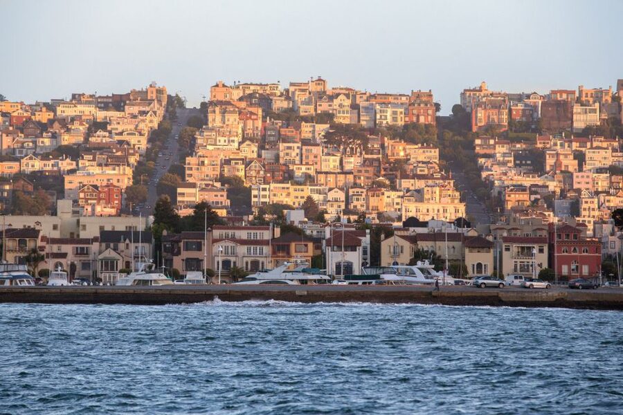 San Francisco Bay Sunset Cruise by Luxury Catamaran - The sunset from a 55- or 65-foot catamaran