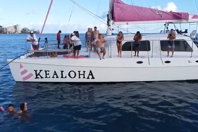 Sunset Boat Cruise: Swim and Cruise Waikiki - What the swim stop is really like
