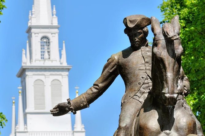 The Full Revolutionary Story Epic Small Group Boston Walking Tour - Starting at City Hall Plaza with modern Boston in view
