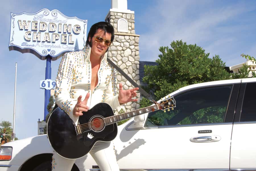 Vegas: Elvis-Themed Graceland Chapel Wedding or Vow Renewal - The limousine ride starts the celebration
