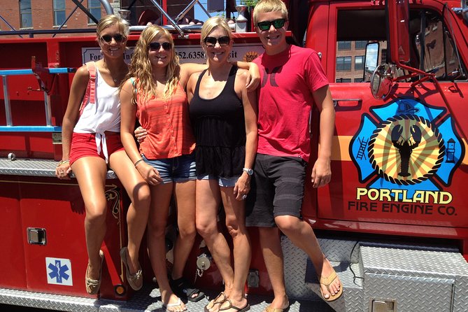 Vintage Fire Truck Sightseeing Tour of Portland Maine - The Portland Observatory and the story of arriving ships