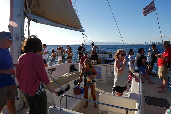 Waikiki Sunset Cocktail Sail with Open Bar - Rough water, wind, and the wet-net question
